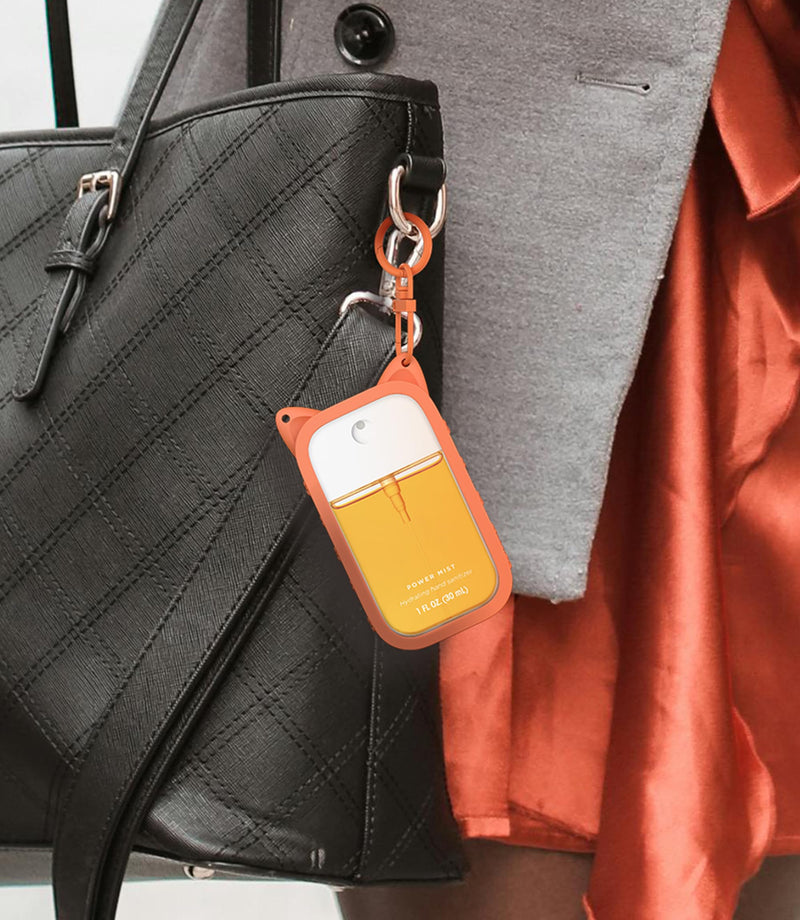 Sonnorel Silicone Case Compatible with Touchland Hand Sanitizer Spray (Fit for 1 FL OZ/30 mL Ver) Light Orange