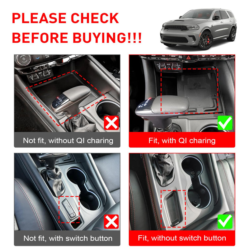 Cup Holder Inserts for Dodge Durango Accessories 2021 2022 2023 2024 2025 2026 Center Console Mat Custom Fit Silicone Cup Liners Pads Interior Decoration (5pcs/Set, Red) 2021+