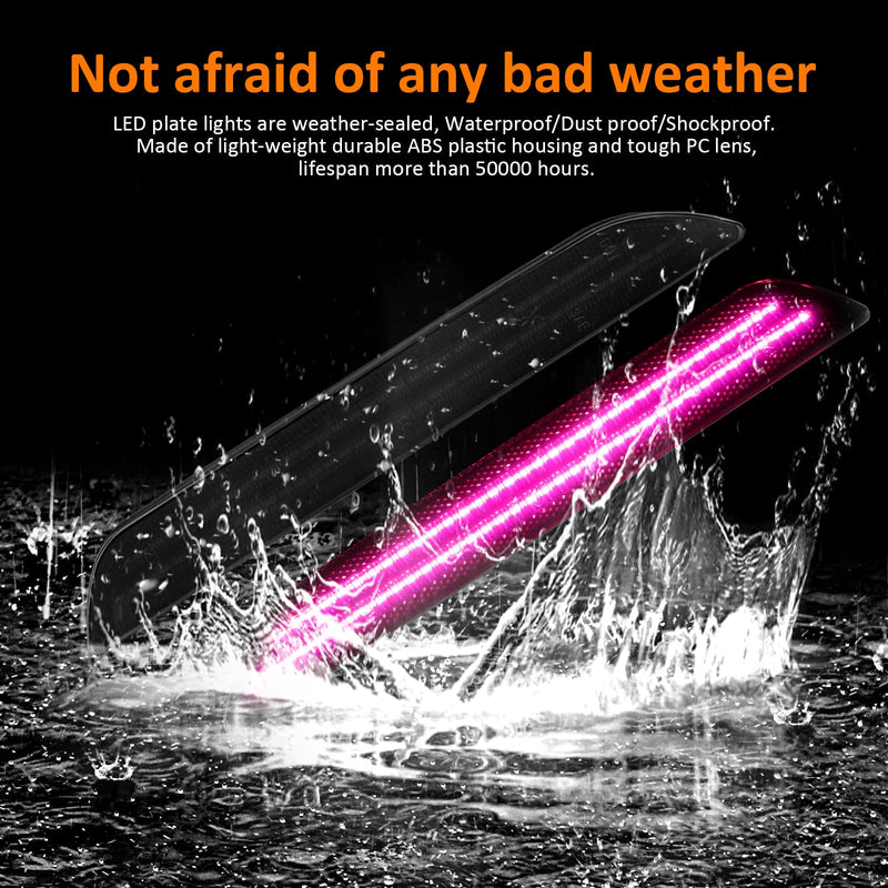 Bestview LED Side Marker Lights for Ford Mustang 2015-2023, Rear Fender Bumper side Marker Reflectors Lamps Kit Assembly,Somked Len 2PCS (Pink Purple) Pink Purple