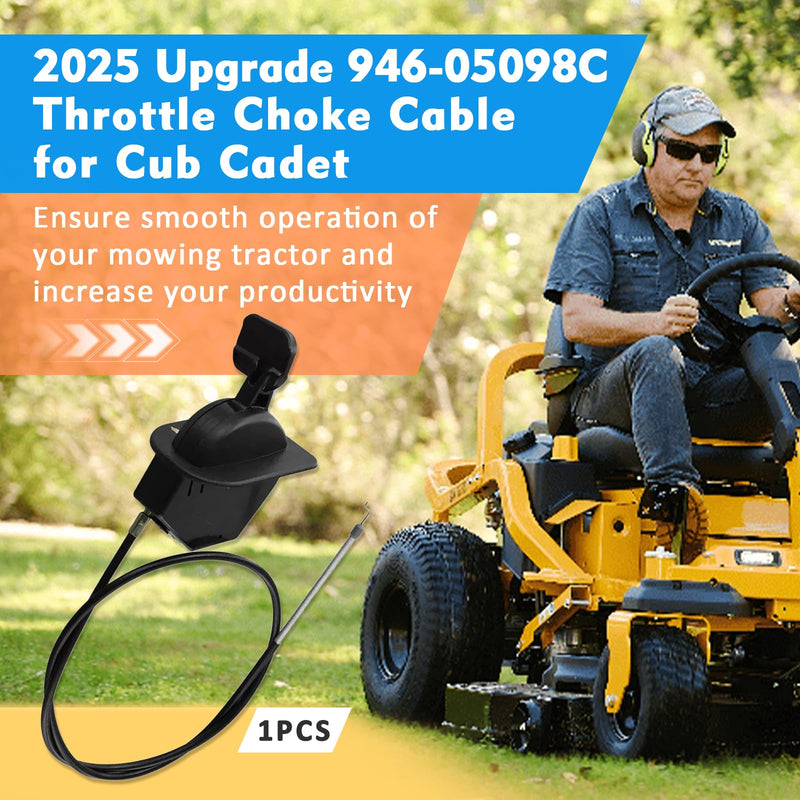 Upgrade 946-05098C Throttle Choke Cable for Cub Cadet XT1 LT46 LT50 GT50 GT54 ST54 XT2-LX50 ST54 LT54 LX46, 746P06891 746-06891 Throttle Assembly Cub Cadet Replaces 946-05098A 946-05098B 746-05098A