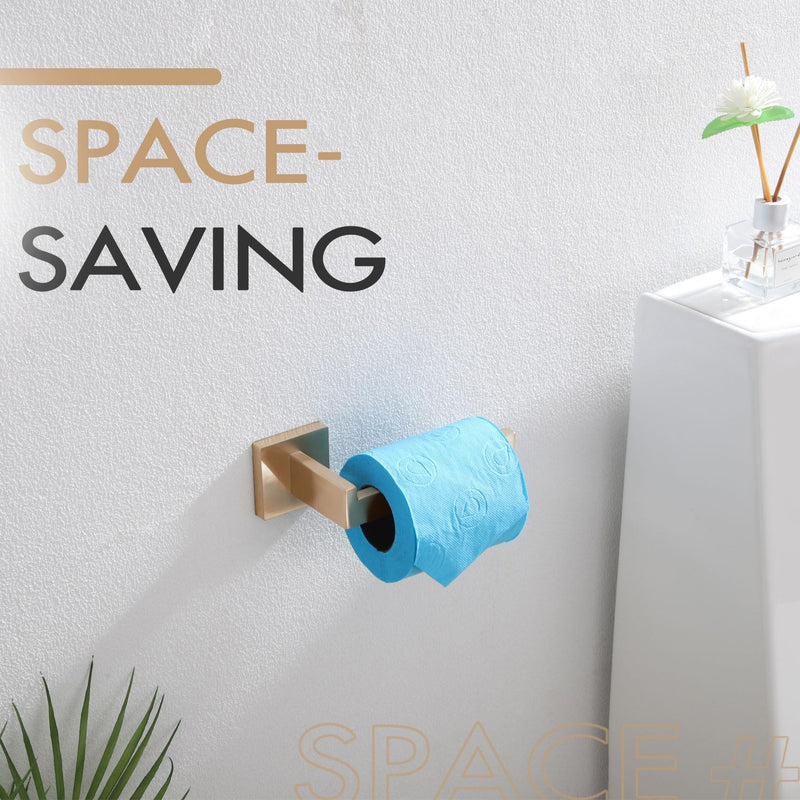 KOKOSIRI Toilet Paper Holders Wall Mounted Toilet Roll Holder for Bathrooms Hardware Washroom, Champagne Bronze Stainless Steel B2003CPG Without Shelf(1 Pack)