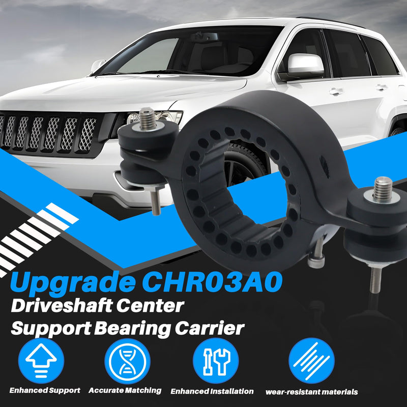 Upgrade CHR03A0 Driveshaft Center Support Bearing Carrier Compatible with Dodge WD Durango 2011+，for Jeep WK2 Grand Cherokee 2011+ Replace 52853646AE 52853646AC (Black) Black