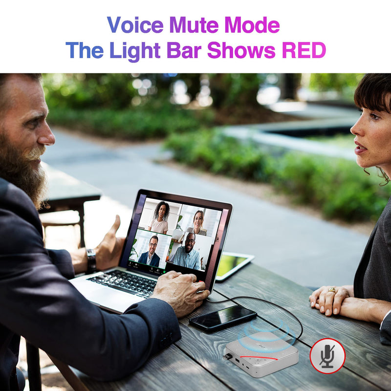 AVLT USB C Speakerphone Hub 360° Omnidirectional Sound Conference Microphone PD 85W Charging, 5Gbps Data Speed, External 4K HDMI Display Support, Portable and Space Saving for Meetings
