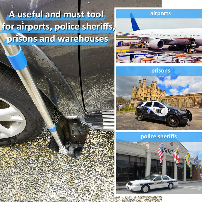 Under Vehicle Inspection Security Mirror – Large Under Car Search Mirror Couple to 3/4-in Extendable Threaded Poles for Check on Checkpoints, Airports, Hotels, Clubs, Police Sheriff and Milita Base 1