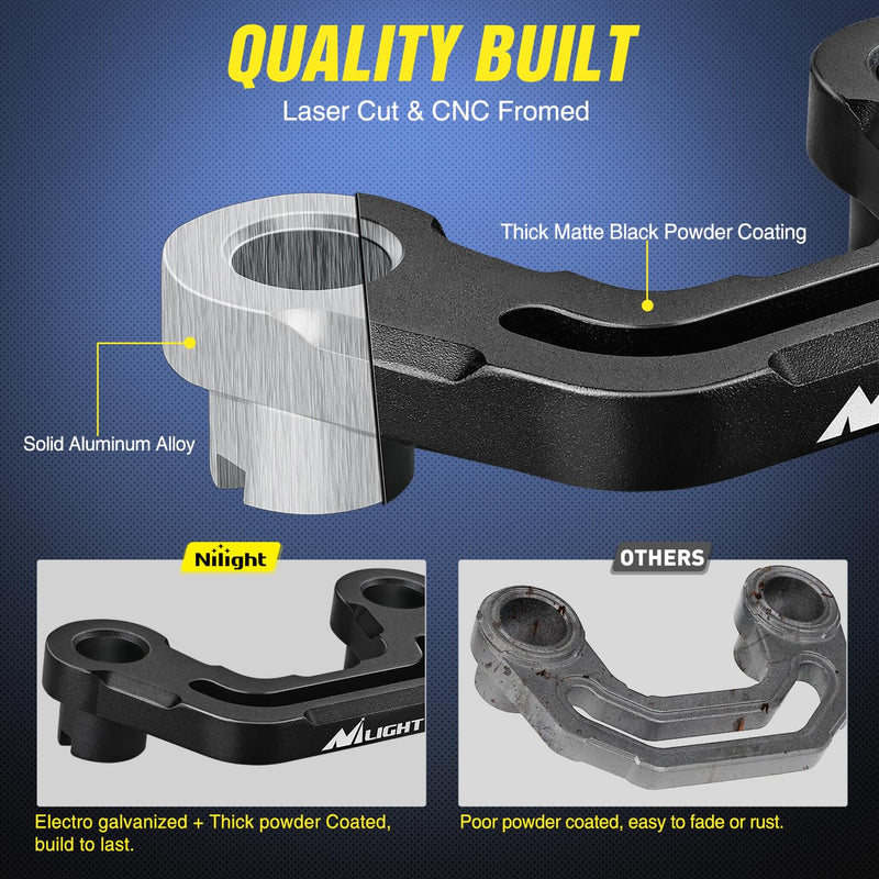 Nilight Light Mounting Bracket Hood Cowl Mount Brackets for Front A-Pillar Auxiliary Offroad LED Pod Light Work Lights on 2018-2023 Jeep Wrangler JL/JLU 2020-2023 Gladiator JT A-Pillar JL/JLU JT