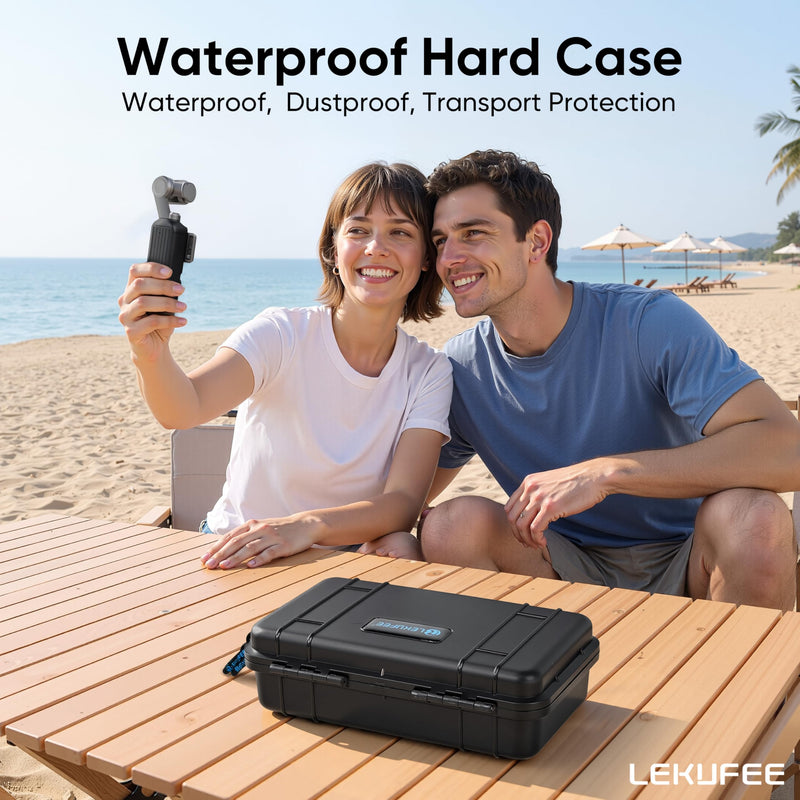 Lekufee Portable Waterproof Hard Case for Xtra Muse Digital Video Camera and Accessories, Shockproof Protective Carrying Storage Case, Black (Case Only)