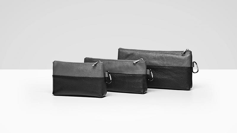 Leather Tool Bag Zipper Pouch, Premium Tool Pouch with Zipper, Utility Multipurpose Storage Organizer Tool Pouches with Carabiner Metal Zipper for Tools, Stationary, Pencil Pouch 3 packs Combo mixed size