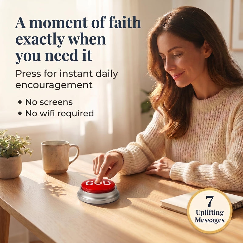Hear God's Word at the Push of a Button | Plays 7 Uplifting Bible-Based Messages | Faith Gifts for Men and Women | Use for Daily Encouragement, Prayer and Reflection | Press for a Loving Word from Your Father in Heaven, Whenever You Need Encouragement