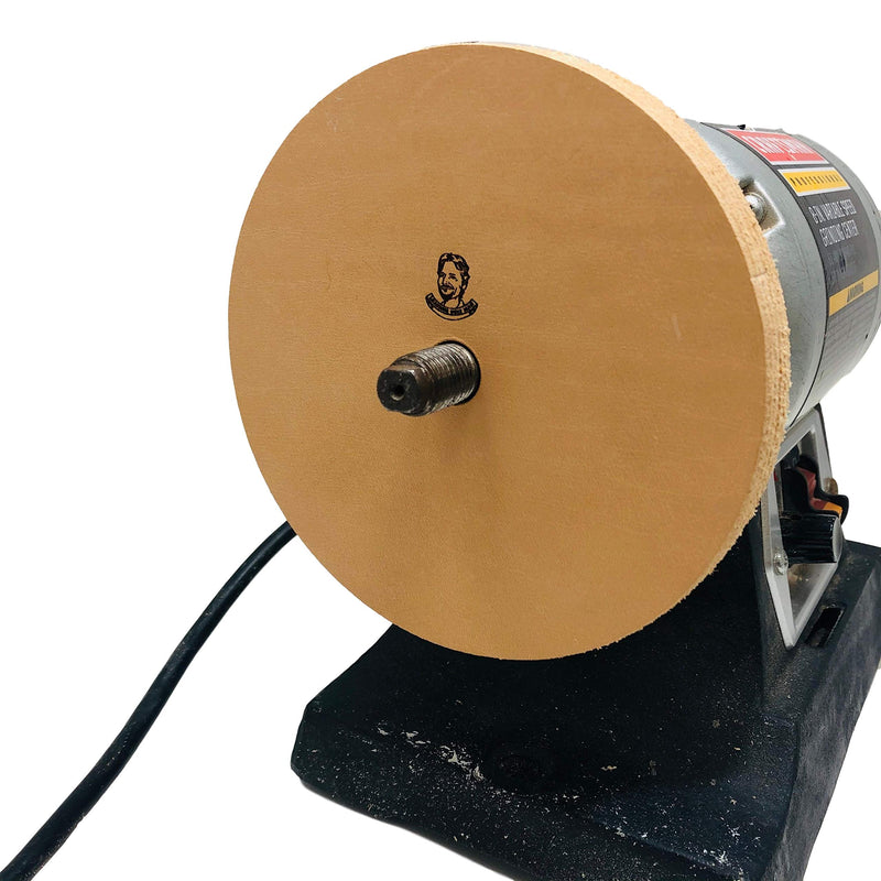Leatherbeltman 6" (3/4" Width) Leather Honing Wheel - Fits 5/8" Arbor - Buffing Compound Included