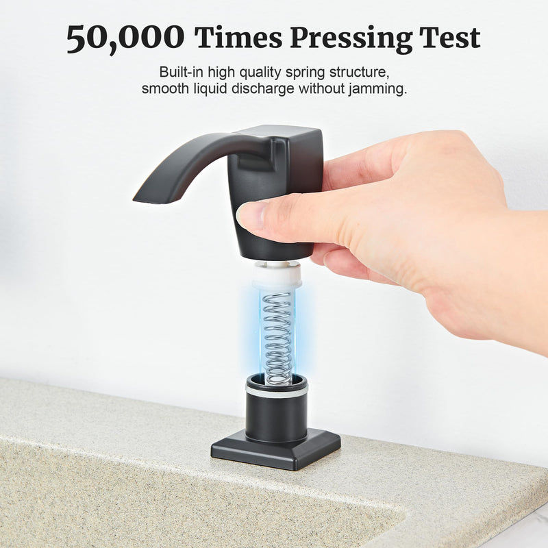 Ultimate Unicorn Kitchen Sink Soap Dispenser, Built in Soap Dispenser for Kitchen Sink, Under Sink Soap Dispenser Matte Black, ABS Plastic, with 13 Ounce Soap Bottle, U-SD001B U001