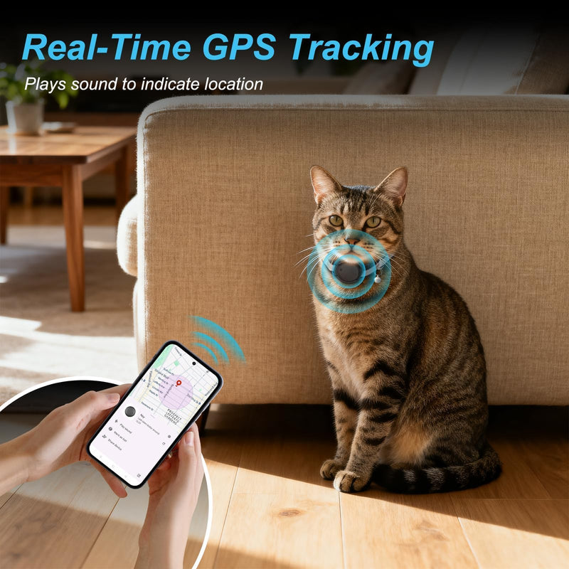 Google Cat GPS Tracker Collar (Android Only) Smart Cat Activity Tracker | Certified Mini Pet Finder Tag, Anti-Lost, No Subscription, Works for Pets, Vehicles & Items – 1 Pack Black