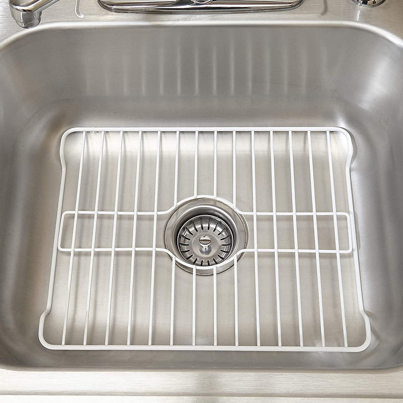 Better Houseware Sink Protectors for Kitchen Sink, Protective Metal Grid, 18.1x12.3x1 inches, White Kitchen Sink Mat to Shield Sink Base from Scratches, Rust-Resistant Coating, L 18.1 x 12.3 x 1