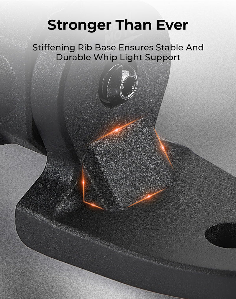 KEMIMOTO UTV Whip Mount Flag Light Mounting Bracket 1 PCS, Heavy Duty Adjustable for 1.75-2 inch Roll Bar Cage Compatible with Polaris RZR 900 1000 XP Pro Turbo Can Am Maverick X3 Commander