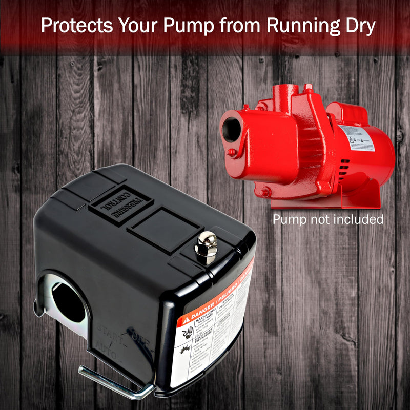 Red Lion 30-50 PSI M4 Low Pressure Pump Protection Cut-Off Switch for Well Pumps and Jet Pumps, Black, 640134