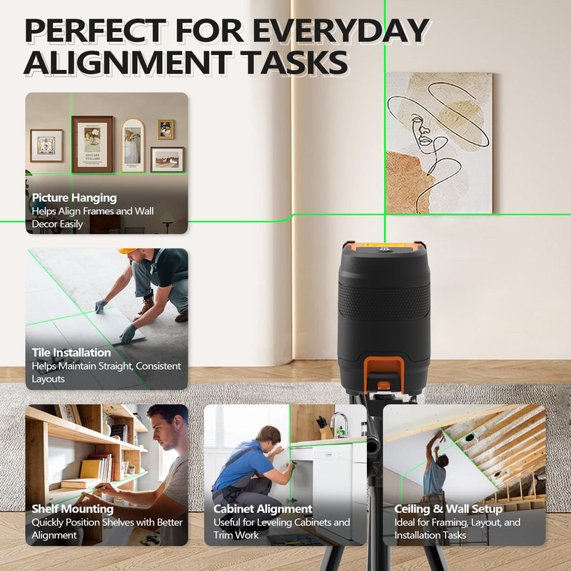 Pocket Cross-line lasers level Green L90 lazer leveler tools | Compact and Durable, Self-Leveling with Pendulum Lock, Withstands 4-FT Drops, Ideal for Picture Hanging, Cabinets, Tile, DIY L90 Green Laser Set