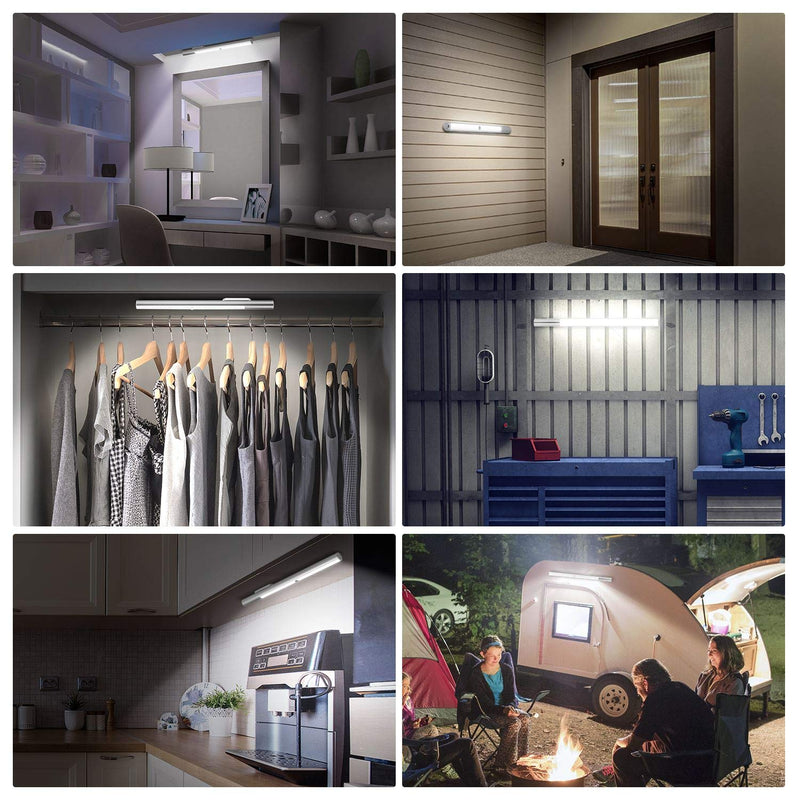 Under Cabinet Lights Motion Sensor Light Indoor, Battery Powered LED Lights, 4500mAh USB C Rechargeable Under Cabinet Lighting Wireless, 6000K Cool White, 180 Days Battery Time (2 Pack) 6000K Clean White-2 Pack