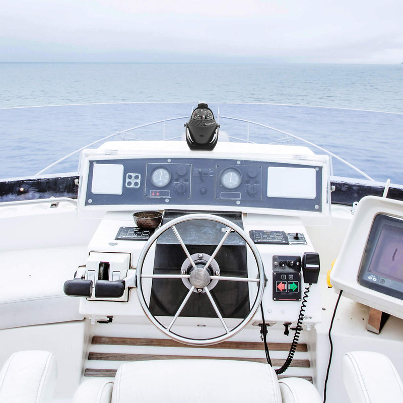 Boat Compass Dash Mount Flush - Boating Compass Dashboard Suction - Navigation Marine Compass Boats Surface Mount - Illuminated Dashboard Compass Ship - Electronic Sea Compass Black