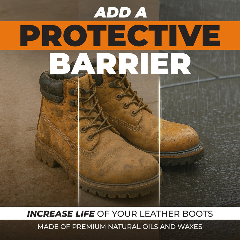Leather Boot Oil for Work & Cowboy Boots – Deep-Conditioning Formula, Restore and Protects Dry, Cracked Leather Boots & Shoes 16oz