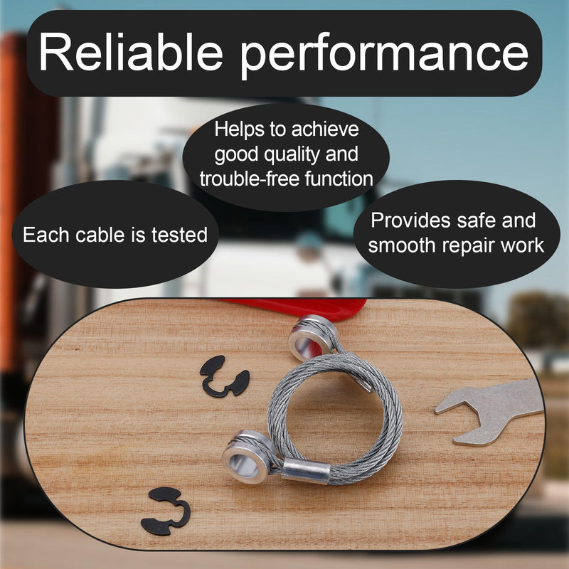 2pcs Hood Release Cable with 4 Circlips, 41.73in Hood Control Cable Replacement Compatible with Peterbilt 1987-2010 357 375 377 378 379 Replacement Parts Accessories L92-6000-0718/924-5402
