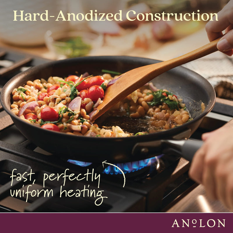 Anolon Advanced Home Hard Anodized Nonstick Frying Pan, 8.5 Inch – Small Non Stick Egg Pan, Durable Nonstick Skillet - Moonstone Skillet (8.5-Inch)