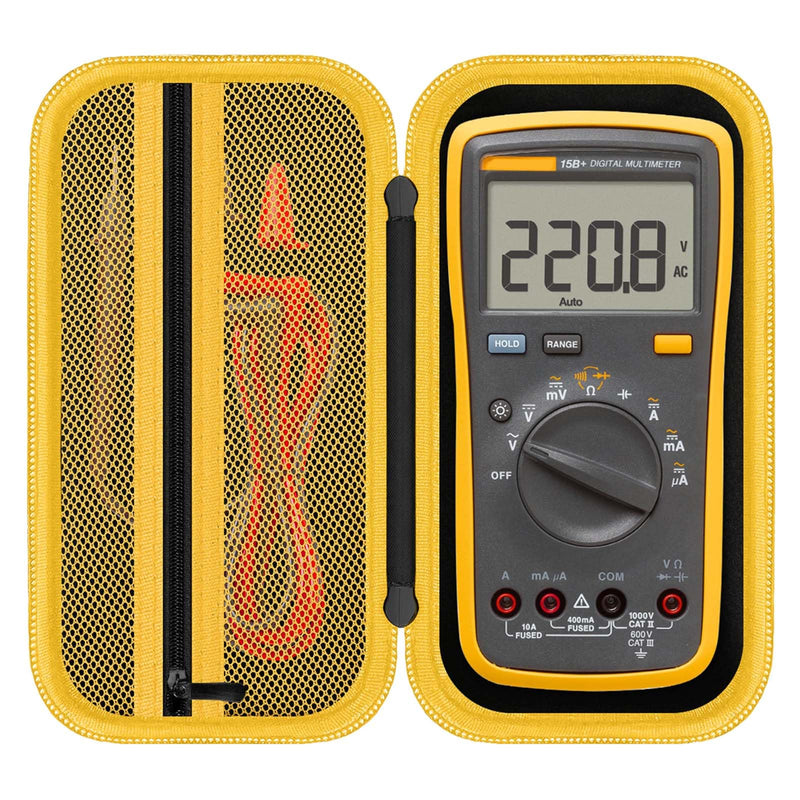 Carrying Case for Fluke 15B+/17B+/Fluke 101/117/115/116/114/113/177/179/233/106/107 Multimeter Testers and Accessories, Multimeter Storage Bag Organizer Box -Black (Case Only) Black