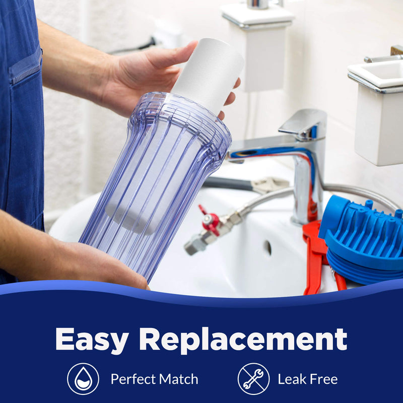 Membrane Solutions 20 Micron 10" x 2.5" Sediment Water Filter Replacement Cartridge for Water Filter 10 x 2.5 inch Whole House Water System, Compatible with GE FXUSC, AP110, WHKF-GD05-6 Pack 6 Count (Pack of 1)