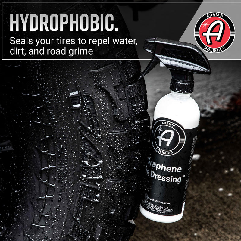 Adam's Polishes Graphene Tire Dressing - Deep Black Finish W/Graphene Non Greasy Car Detailing | Use W/Tire Applicator After Tire Cleaner & Wheel Cleaner | Ceramic Coating Like Tire Protection (16oz) 16 fl. oz