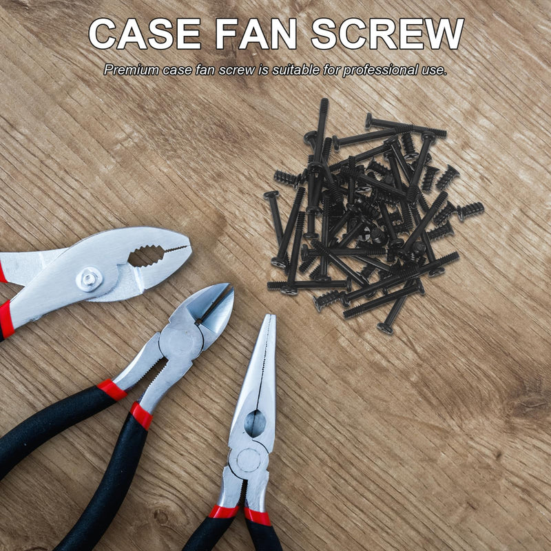 Flat Head Tapping Screws for Case Fans 60pcs Kit Long Short Screws for Pc Chassis Assembly 60 PCS