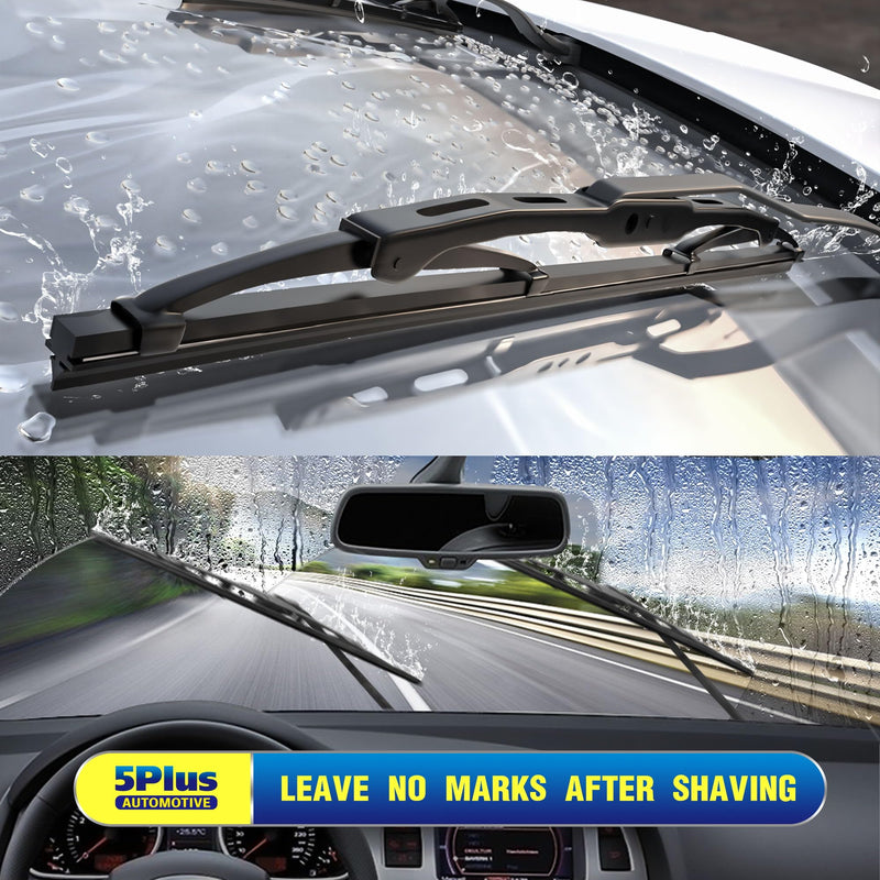 5 PLUS® 22" Wiper Blades 2 Pack Replacement for Ford F150 F250 F350 F450 F550 2023 2022 2021 2020 2019 2018 2017 2016 2015 2014 2013-2009-OEM Quality Premium All-Season Windshield Wiper Blades 22"+22"(Conventional) HOOK(2PCS)