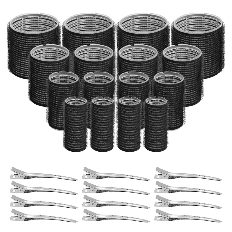 28 Pcs Self Grip Hair Rollers Set with Clips, Heatless Curlers for Short, Medium and Long Hair, Salon Hairdressing Rollers for Hair Volume, DIY Styling Tools for Women
