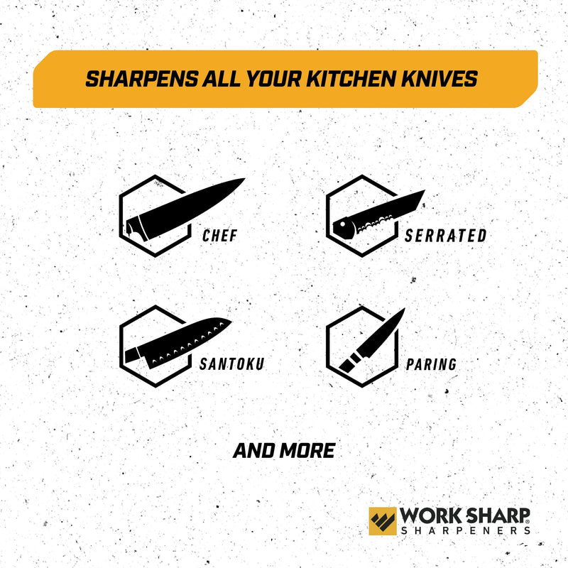 Work Sharp Kitchen Ceramic Honing Rod - Angle Guided - For Chef, Santoku, Paring, & Serrated Knives Black