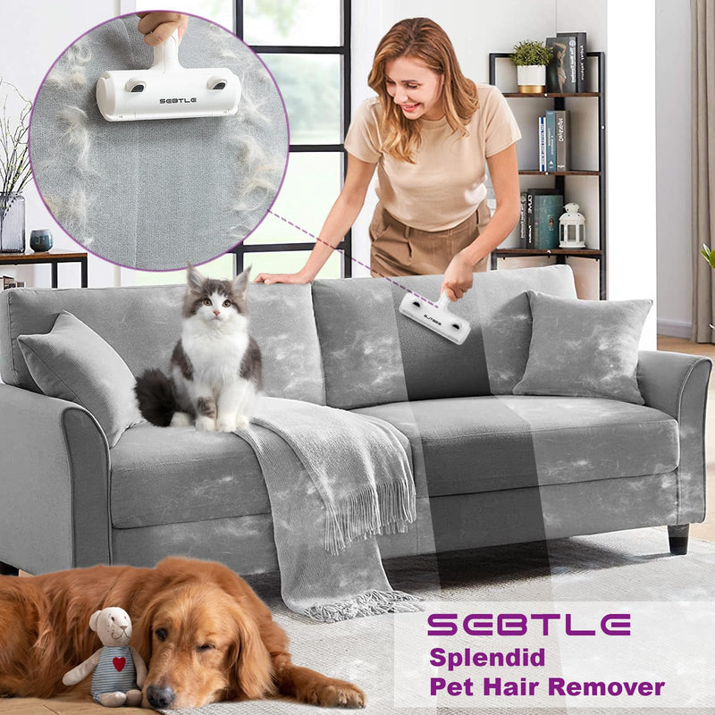 Pet Hair Remover Roller,Reusable Animal Hair Removal Brush for Dogs and Cats,Lint Remover Easy to Clean Pet Fur from Carpet,Sofa,Bedding,Furniture and Rugs,White | Lint Roller for Pet Fur from Carpet,Sofa,Bedding,Furniture and Rugs White