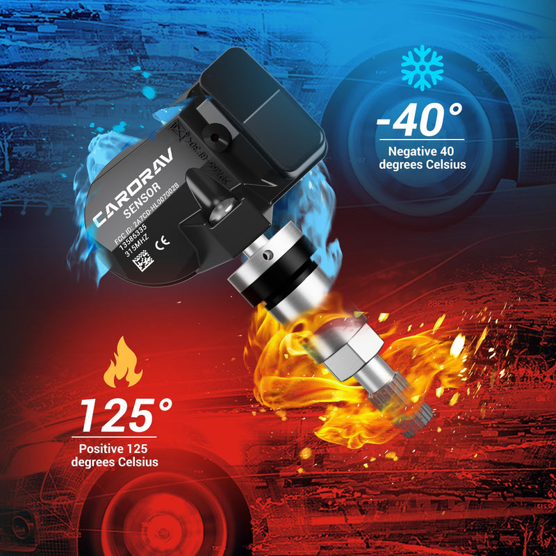 TPMS Sensor GM, 4-Pack Tire Pressure Monitoring System Sensor Replacement for GM Chevy GMC Cadillac Buick, 315MHz OE Replaces for 13586335 13581558 13598771 13598772 4 PCS