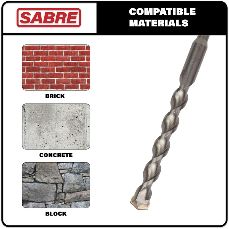 10-Pack 3/8 Inch x 6 Inch SDS Plus Rotary Hammer Drill Bits, Carbide Tipped for Brick, Stone and Concrete (3/8” x 4" x 6")
