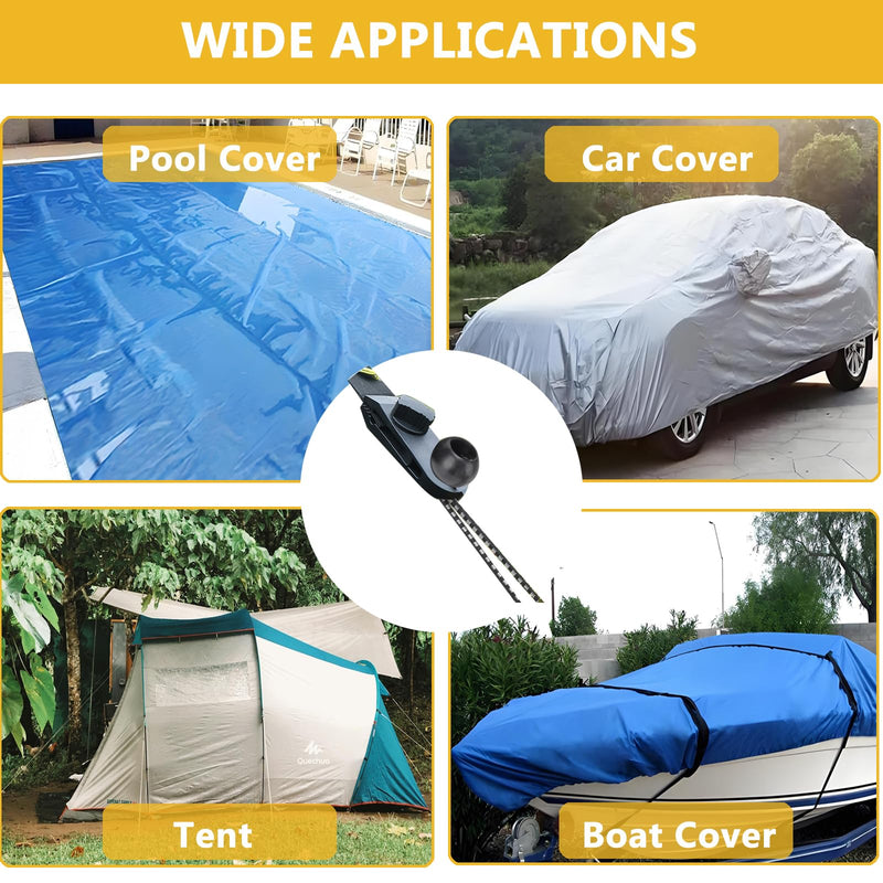 Tarp Clips Heavy Duty Lock Grip, 20 Pack Tarp Clamps Bungee Cord Clip, Fit for Tent Awnings Caravan Canopies Car Cover Swimming Pool Cover Fasteners Clips