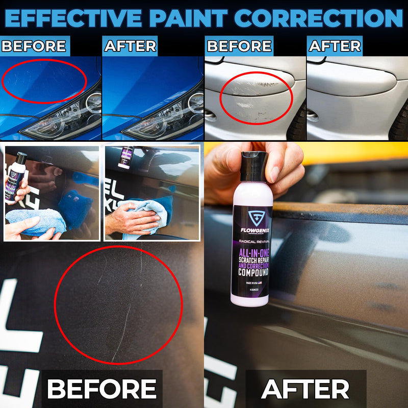  [AUSTRALIA] - Flowgenix™ Instant Car Scratch Remover Repair - All-in-One Scratch Remover For Vehicles and Polishing Compound (4 oz) - Car Paint Scratch Repair Includes 1 Microfiber Applicator and 1 Microfiber Towel Instant Scratch Repair