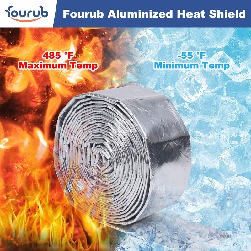 Automotive Aluminum Heat Shield Sleeve Wrap Wire Up to 485 °F, Cable Heat Shield Fire Sleeve Heat Resistance Silver Inner Diameter (1/2" 12Ft) 1/2" 12Ft