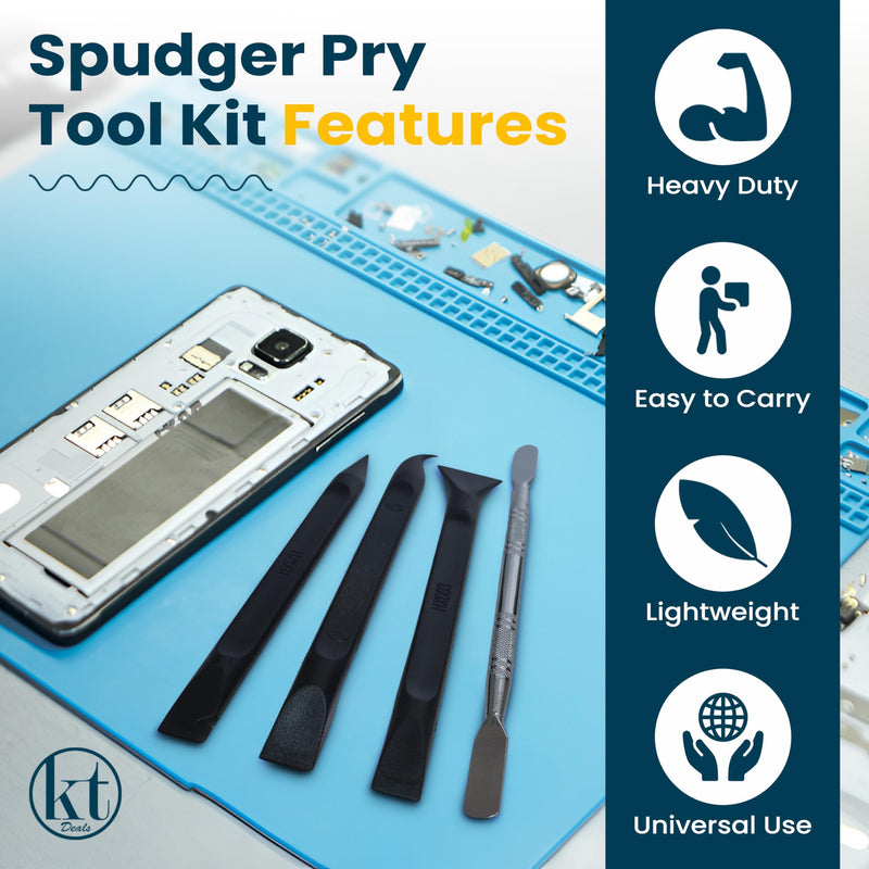 Spudger Pry Tool Kit Electronics Repair Opening Tools, Plastic & Metal Spudger Tool Kit, Prying Open Tool for Laptop, Cell Phone, Tablet, Computer Smartphones and other Electronic Devices