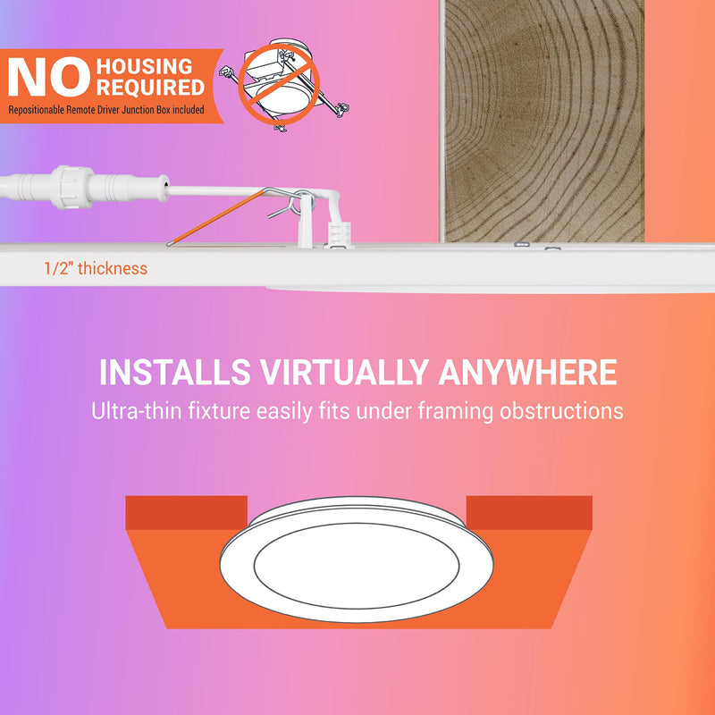 HLB6099WZRGBWMWR: HALO 6” Smart Wi-Fi Slim Canless LED Downlight Powered by WiZ Pro, Dimmable Full Color with Smart Home Integration 6 inch No Housing Required: Canless LIGHT