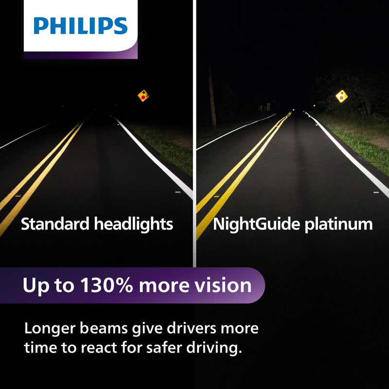  [AUSTRALIA] - Philips Automotive Lighting H7 NightGuide Platinum Premium Upgrade Automotive Replacement Headlight Bulb, Fits Select High Beam, Low Beam, and Fog Positions (Pack of 2)