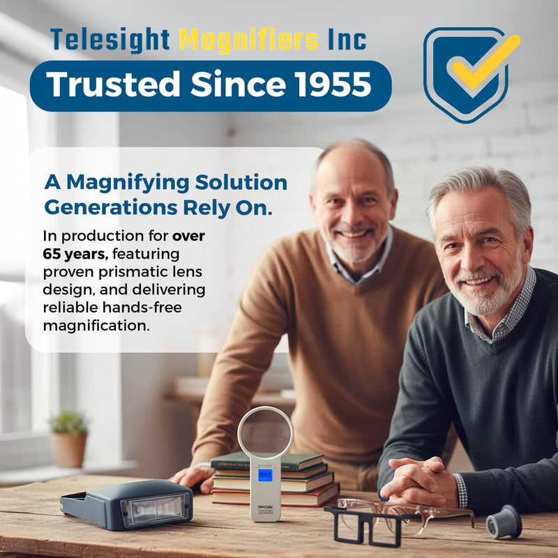 Telesight Half Frame # 44 Jewelers Glasses, Magnifying Headset, Lightweight, Available in 3 Powers, Headband Magnifier, Perfect Jewelers Vision Glasses and Lash Magnifier. Choose Below TLA-44 2.00X