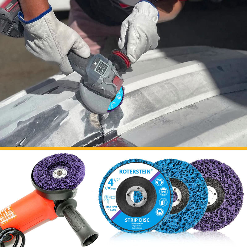 10 Pack Strip Discs Stripping Wheel 4.5 inch for Angle Grinder Clean and Remove Paint Coating Rust Welds Oxidation (4-1/2" x 7/8") 4-1/2" x 7/8"