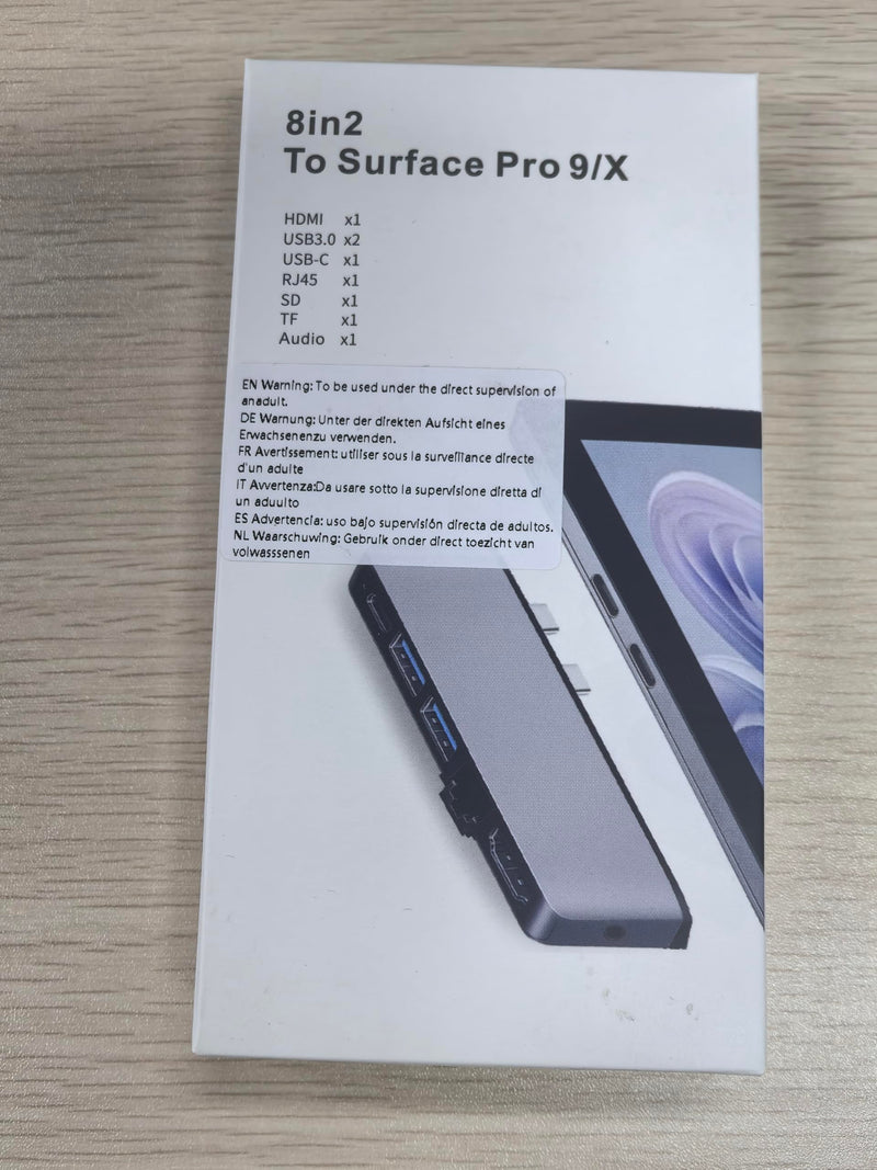 Surface Pro 11/10/9 Hub, Microsoft Surface Pro 9 USB C Hub with 4K HDMI, USB-C Thunderbolt 4(8K@30Hz Video+40Gbps Data+100W PD), RJ45, 2*USB 3.0, Audio, SD/TF Card Slot, for Surface Pro 11/10/9