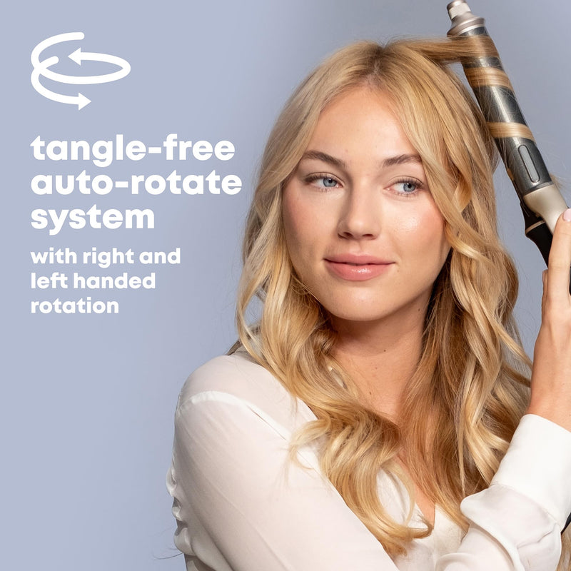 REVAMP Auto Revolve Soft Curl - Automatic Rotating Hair Curler, Ceramic | Curling Iron Tong, Extra-Long Barrel, Long Hair, Tangle Free, Left & Right Hand Rotation