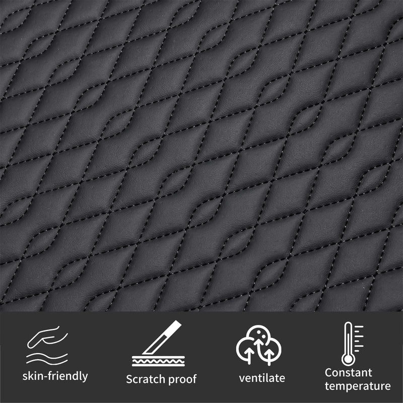  [AUSTRALIA] - SanQing 2PCS Car Seat Cover Luxury Napa Leather Rear Seat Covers for Tesla Model 3 Car Seat Bottom,Heavy Duty Seat Cushion Protector Without Backrest (Leather Black Rear, Model 3) Leather Black Rear