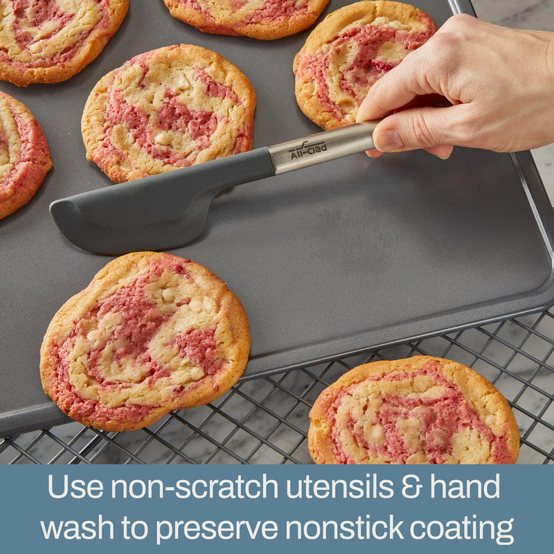 All-Clad Pro-Release Nonstick Square Baking Pan 8x8 Inch Oven Safe 450F Half Sheet, Cookie Sheet, Muffin Pan, Cooling & Baking Rack, Round Cake Pan, Loaf Pan, Baking Pan Grey 8 X 8 inch