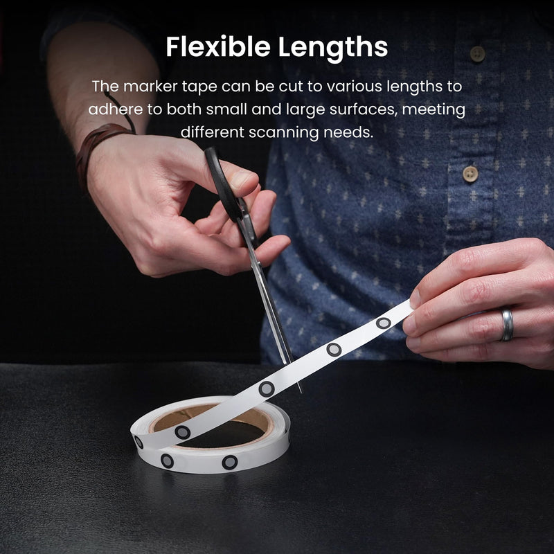 Revopoint 3D Marker Tape for 3D Scanning, 6.0 mm 3D Scanning Markers for 3D Scanners, 3D Tracking Dots Reference Point for Preventing Tracking Loss and Enhance Accuracy, 30 m Length with 725 Markers 6mm Marker Tape