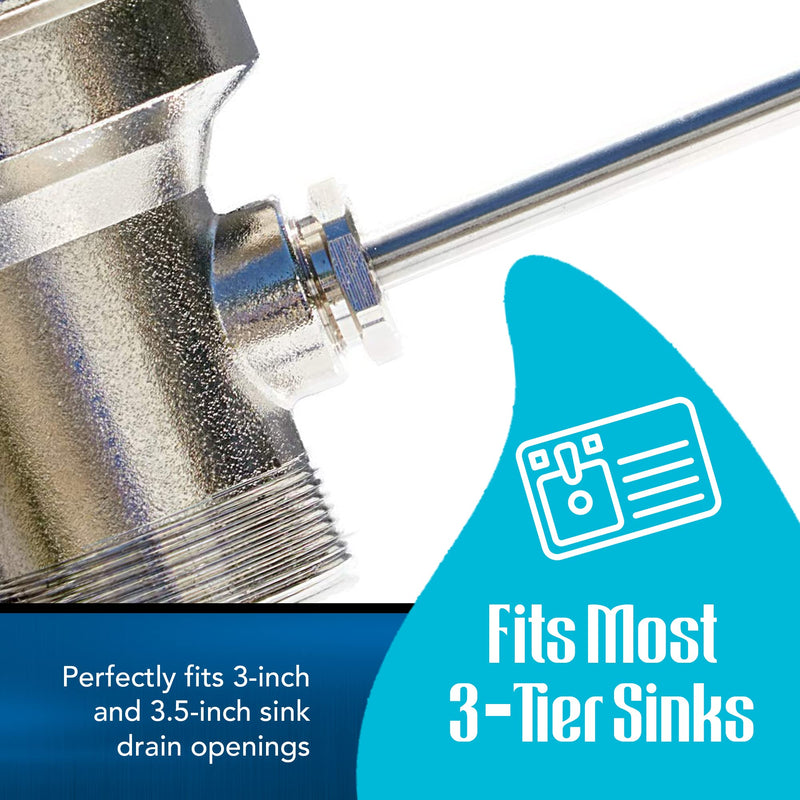 Rotary Twist Drain Handle for Commercial Sink, Controls Drain Stopper, Replaces Old Handles