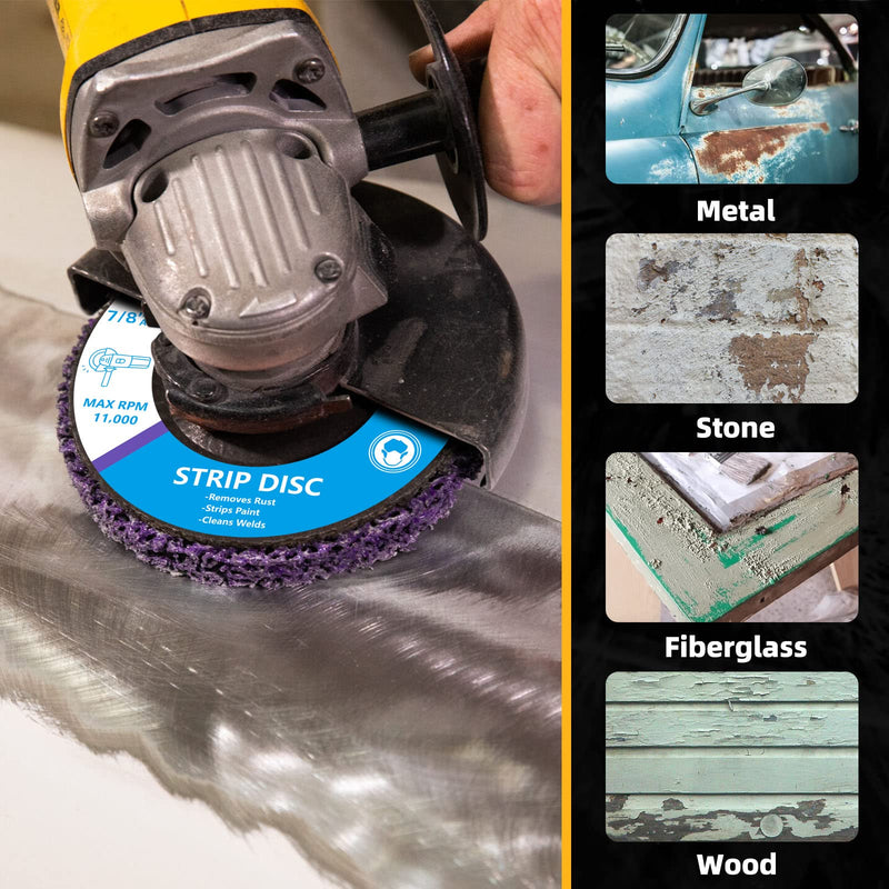 10 Pack Strip Discs Stripping Wheel 4.5 inch for Angle Grinder Clean and Remove Paint Coating Rust Welds Oxidation (4-1/2" x 7/8") 4-1/2" x 7/8"