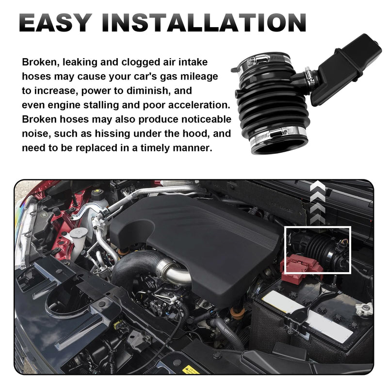 Engine Air Intake Hose(With clamp) for Nissan Murano 2015-2023 Pathfinder 2013-2016 Infiniti QX60 2014-2016 JX35 2013 Replacement Part Number 165763JA0A 16576-3JA0A，004B，A27624